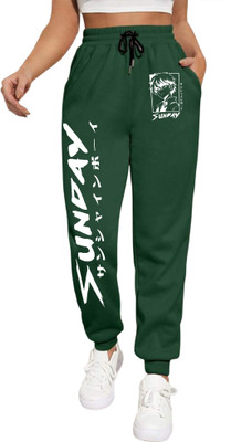 Tabadtod Geometric Print Women Green Track Pants