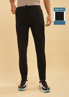 Force NXT Solid Men Blue, Black Track Pants