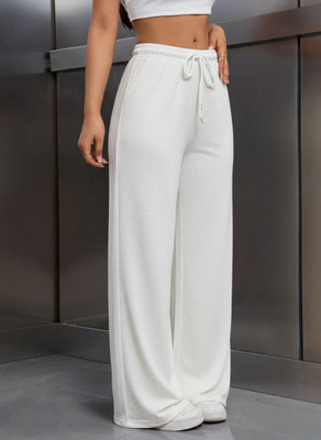 Dockstreet Solid Women White Track Pants