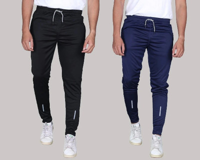 Fovo Solid Men Black, Blue Track Pants
