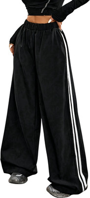 Dockstreet Striped Women White Track Pants