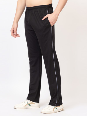 Zeffit Solid Men Black Track Pants