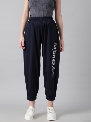 KOTTY Printed Women Dark Blue Track Pants