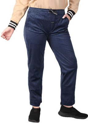 JHON VEGAS Solid Women Blue Track Pants