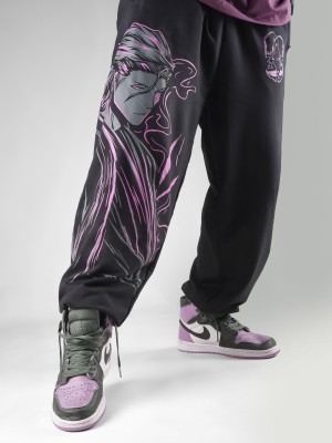 ComicSense Printed Men Black Track Pants