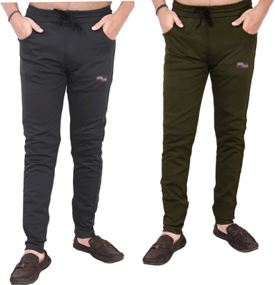 Deepa Solid Men Grey, Light Green Track Pants