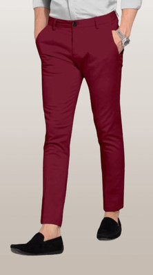 ELITE STAR Solid Men Maroon Track Pants