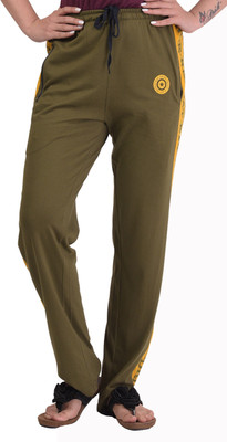 Weboasis Printed Women Green Track Pants