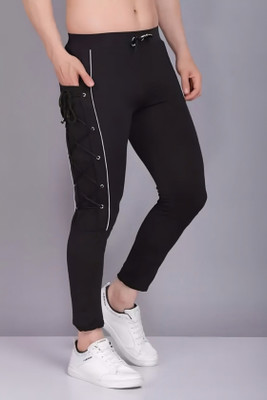Plus Fitpro Printed Men Black Track Pants