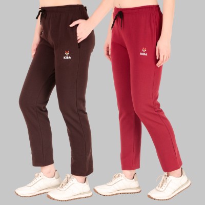 Kavya Retail Solid Women Brown, Red Track Pants