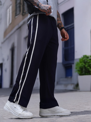 MADSTO Solid Men Dark Blue Track Pants