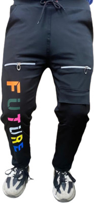 Wild Magic Printed Men Black Track Pants