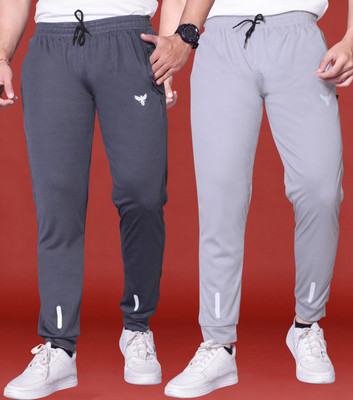 ZEEMBOOLI Solid Men Grey Track Pants