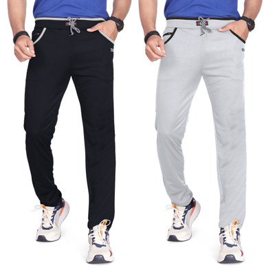 WeReKo Solid Men Black, Silver Track Pants