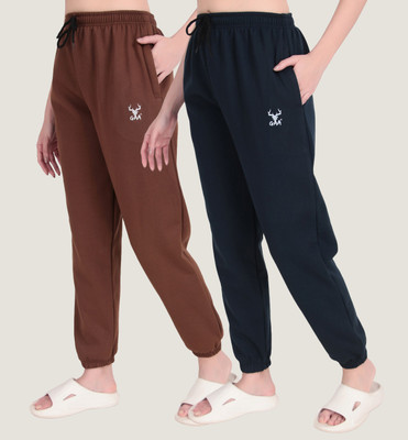 SEAPRINT Solid Women Brown, Dark Blue Track Pants