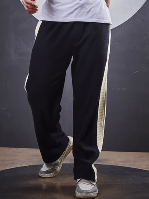 MANIAC Striped Men Black Track Pants