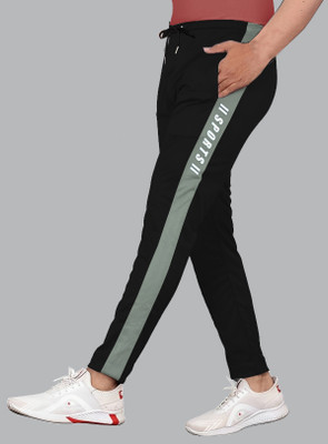 FLYZEN Self Design Men Black Track Pants