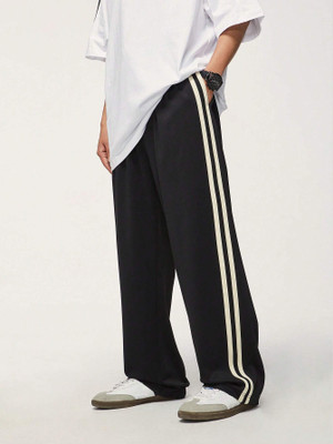 Dockstreet Striped Men Black Track Pants