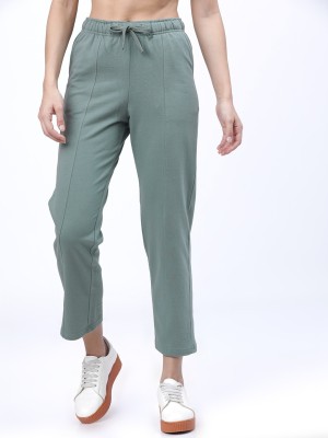 Tokyo Talkies Solid Women Green Track Pants