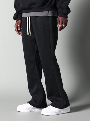 Dockstreet Solid Men Black Track Pants