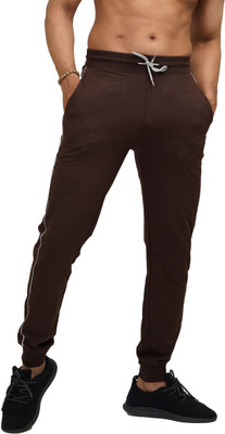 CARBON BASICS Solid Men Brown Track Pants