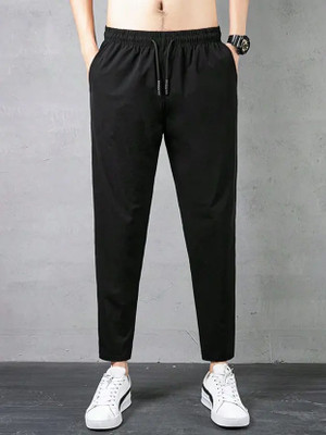 MAYANKHUB Solid Men Blue Track Pants