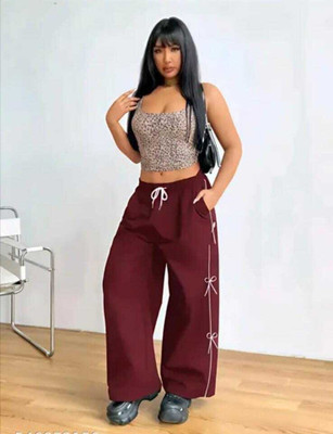 ClothCraftersCo Self Design Women Black Track Pants