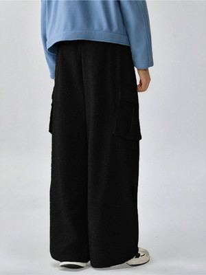 KOTTY Solid Men Black Track Pants