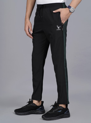 R Heaven Fashions Striped Men Black Track Pants