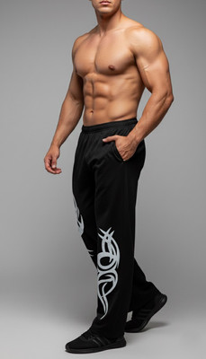 jeneric Graphic Print Men Black Track Pants