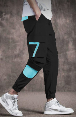 Joggers Park Printed Men Black Track Pants