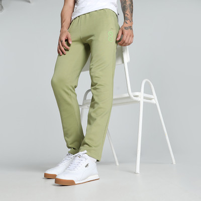 PUMA Solid Men Green Track Pants