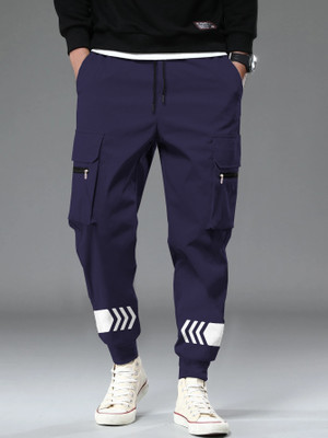 TRIPR Printed Men Blue Track Pants