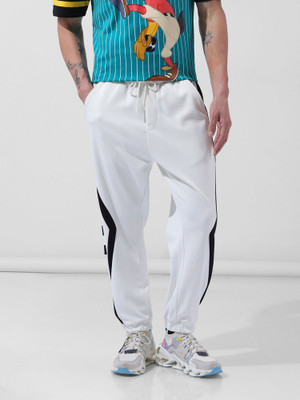 The Indian Garage Co. Striped Men White Track Pants