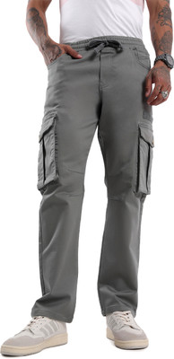 WROGN Solid Men Grey Track Pants