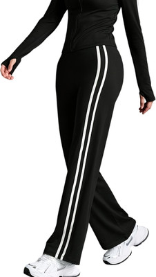 Dockstreet Striped Women White Track Pants