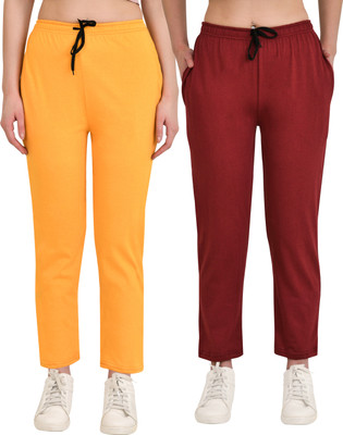 NANCE STORE Solid Women Maroon, Yellow Track Pants