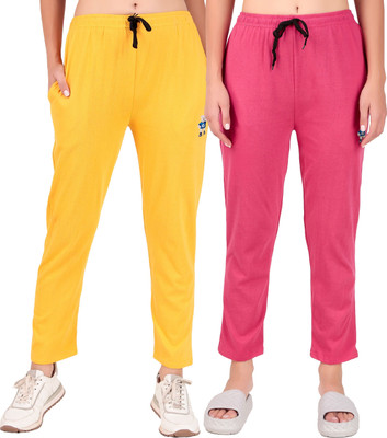 FASHIONHOUSETS Solid Women Pink, Yellow Track Pants