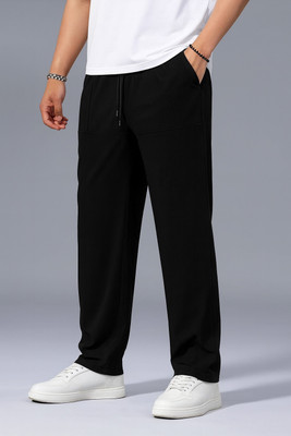 Zimist Solid Men Black Track Pants