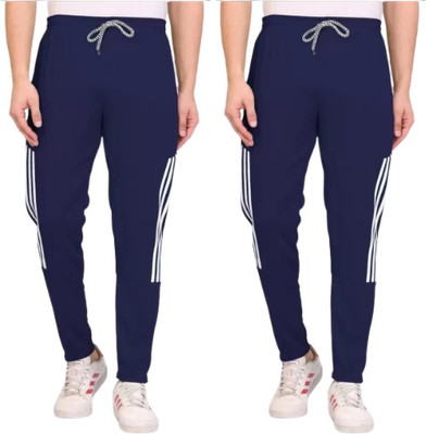 ACESPORRTS Striped Men Blue Track Pants