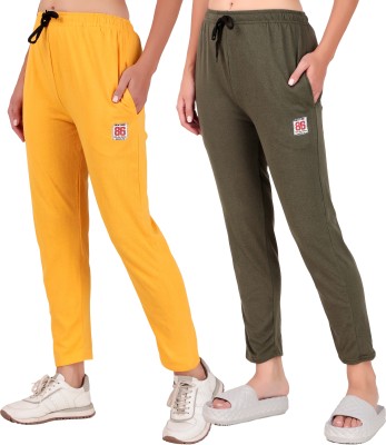 TSPORT Solid Women Yellow, Green Track Pants