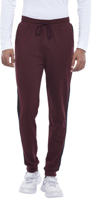 Ajile By Pantaloons Colorblock Men Maroon Track Pants