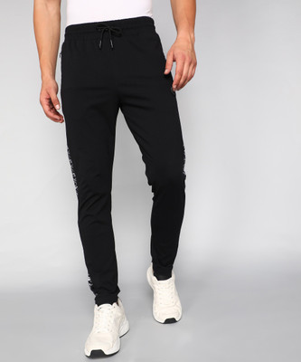 VH Flex Solid Men Black Track Pants
