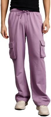 Pronk Solid Men Purple Track Pants