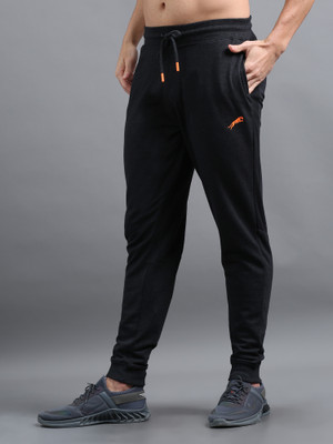 ARDEUR Solid Men Black Track Pants