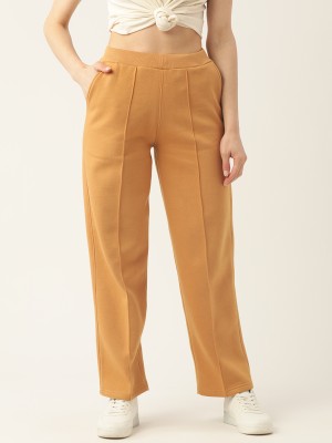 Femea Solid Women Orange Track Pants