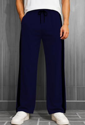 CULISH Striped Men Blue Track Pants