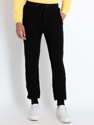 Status Quo Solid Men Black Track Pants
