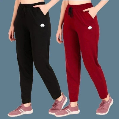 GAA Solid Women Black, Maroon Track Pants