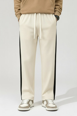 Vontade Solid, Striped Men Beige Track Pants